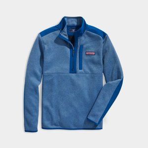 Vineyard Vines Men Mountain Fleece Blue 1/4 Zip Two Tone Size Medium